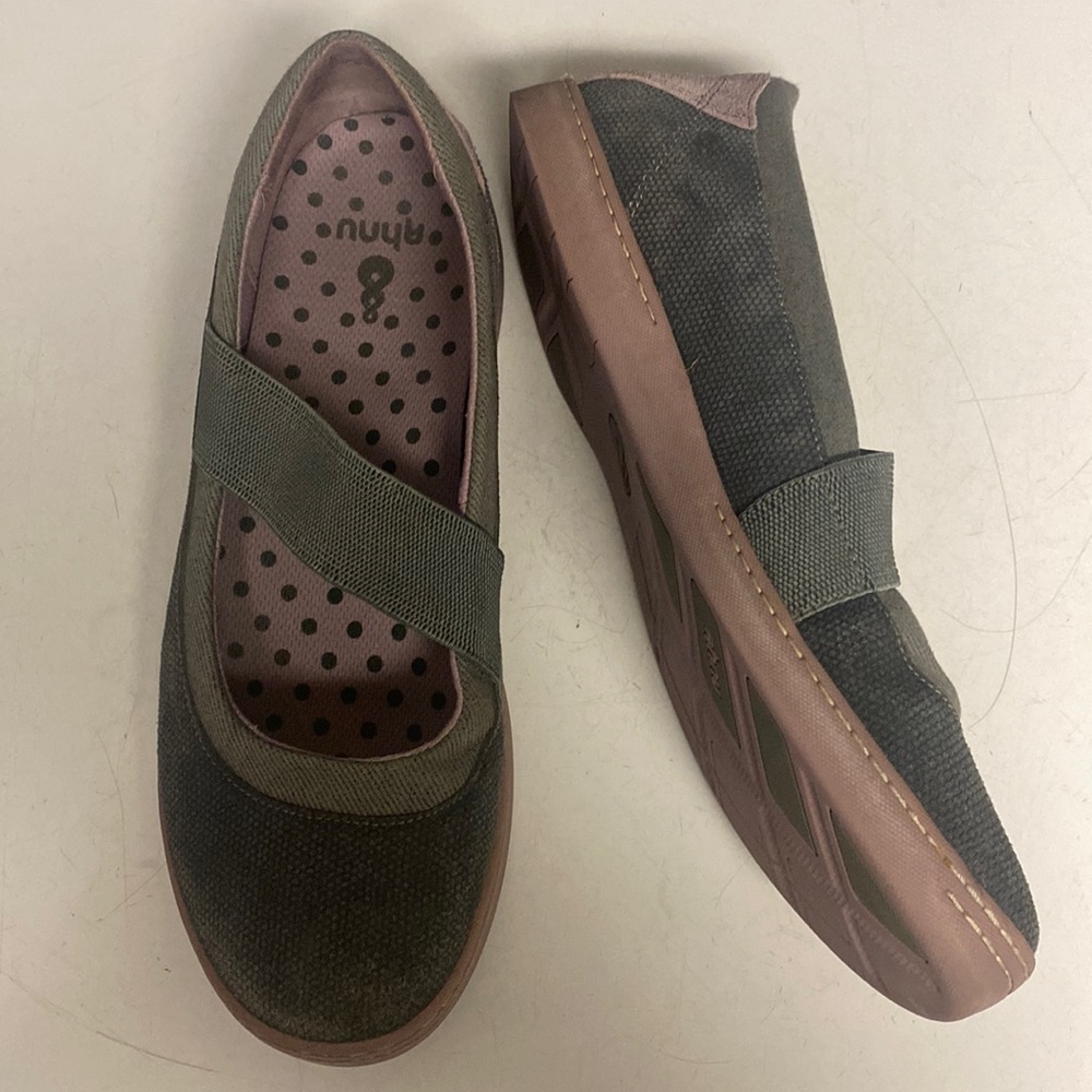 AHNU Fabric Slip On Flat Shoes Strap Size 10.5